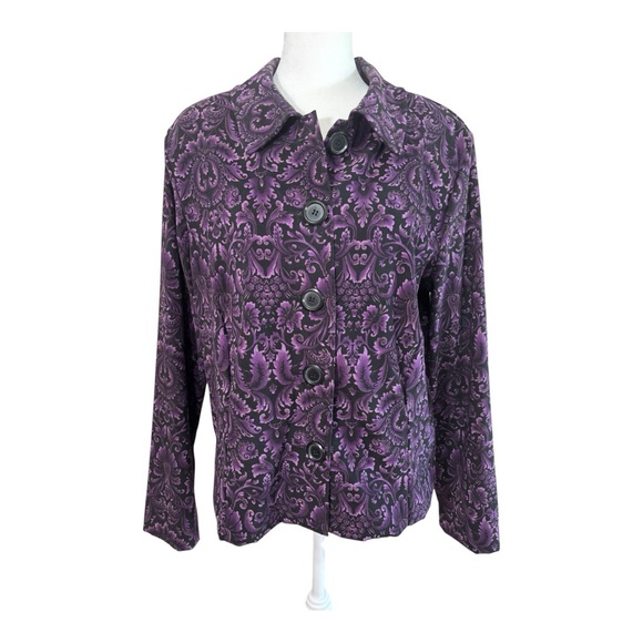 Briggs New York Vintage Purple Paisley Patterned Blazer - Picture 1 of 12